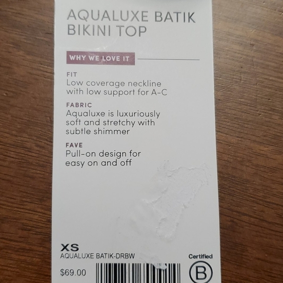 New Athleta Aqualuxe Batik Bikini Top - Picture 3 of 10